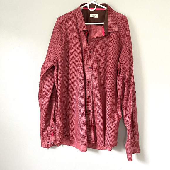 Tiglio Other - Tiglio Sport Shirt Mens Size 4X Pink Print Button Up Colorful Business Party
